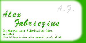 alex fabriczius business card